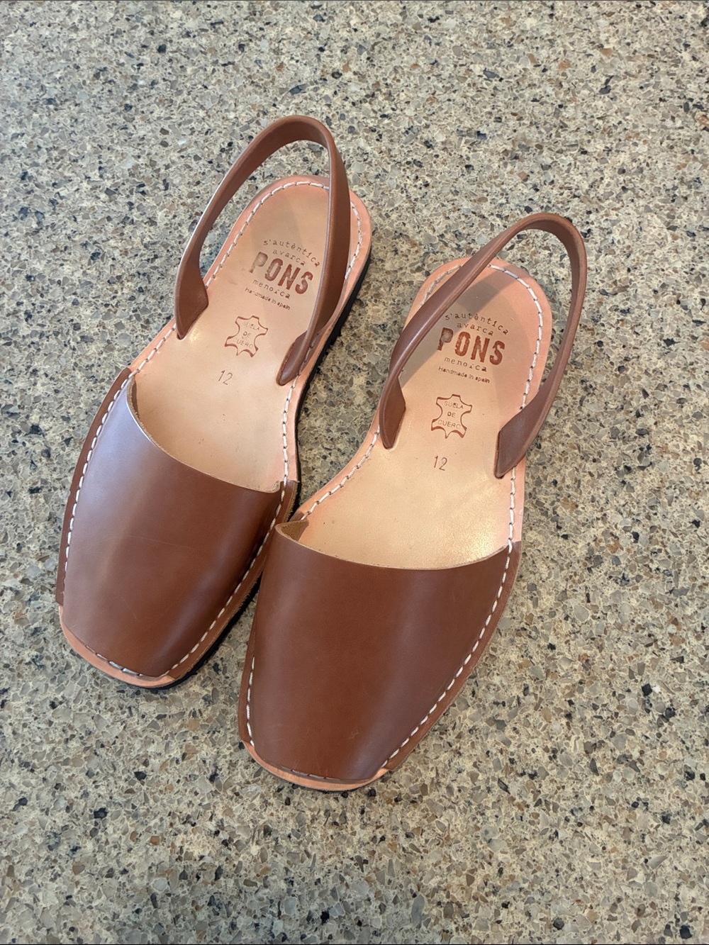 Women’s 12 Pons Avarcas Brown Leather Slingback Sandals